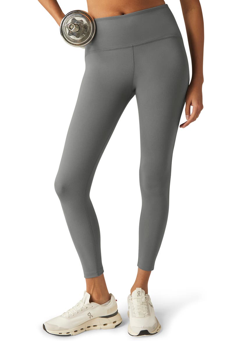 POWERBEYOND™ Strive High Waisted Midi Leggings, Alternate, color, IRON GRAY