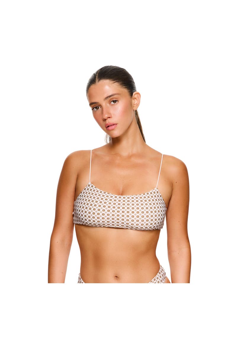 Love Notes Reversible Scoop Neck Bikini Top Swimsuit, Main, color, Cream-Brown
