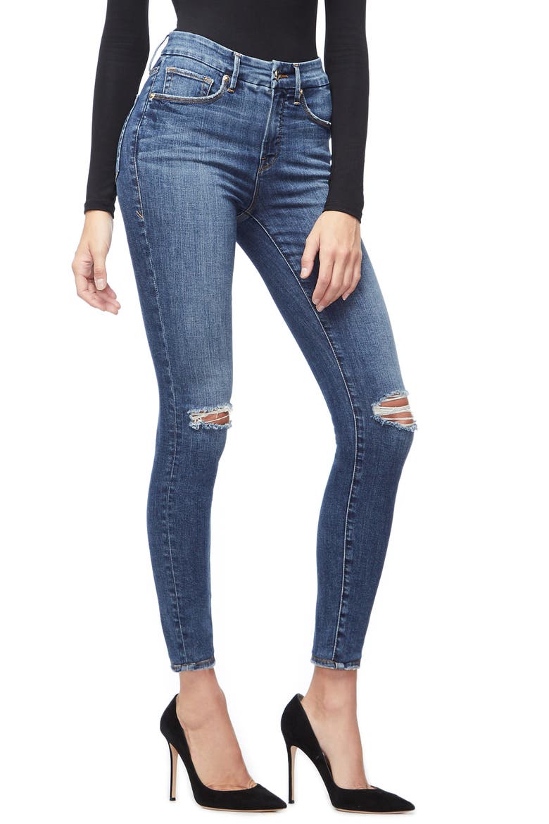 Good Legs Ripped High Waist Skinny Jeans, Alternate, color, BLUE208