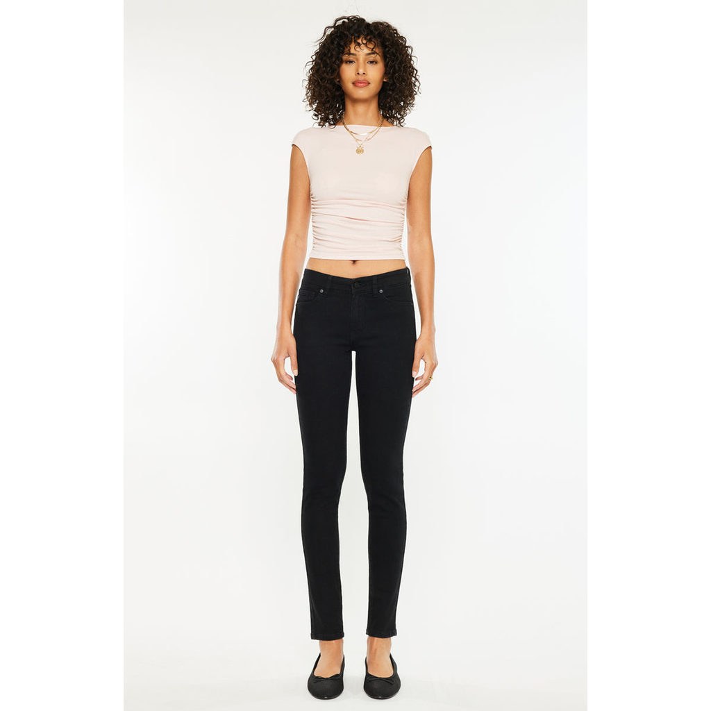Kancan Anivia Essentials Mid Rise Super Skinny Jeans In Black