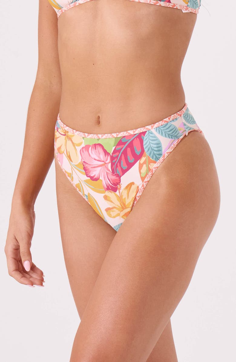 Roxy Hot Tropics High Waist Bikini Bottoms, Alternate, color, Tropic Multi