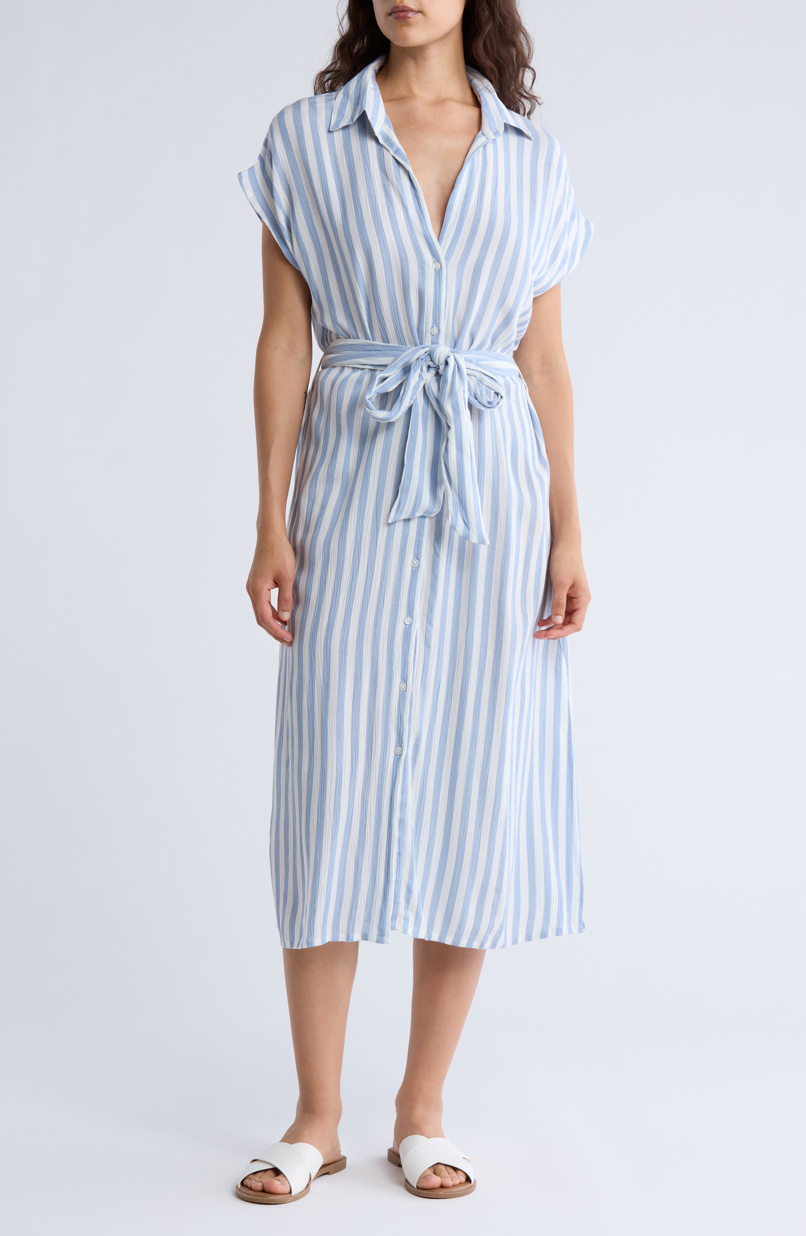 BOHO ME Stripe Cover-Up Shirtdress