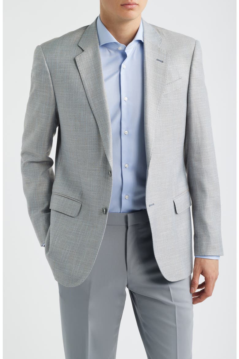 Textured Grey Mélange Sport Coat, Main, color, GREY