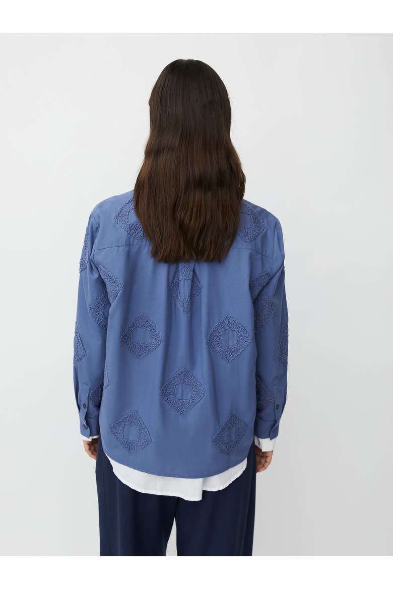 100% Cotton Long Sleeve Collared Shirt, Alternate, color, Bijou Blue