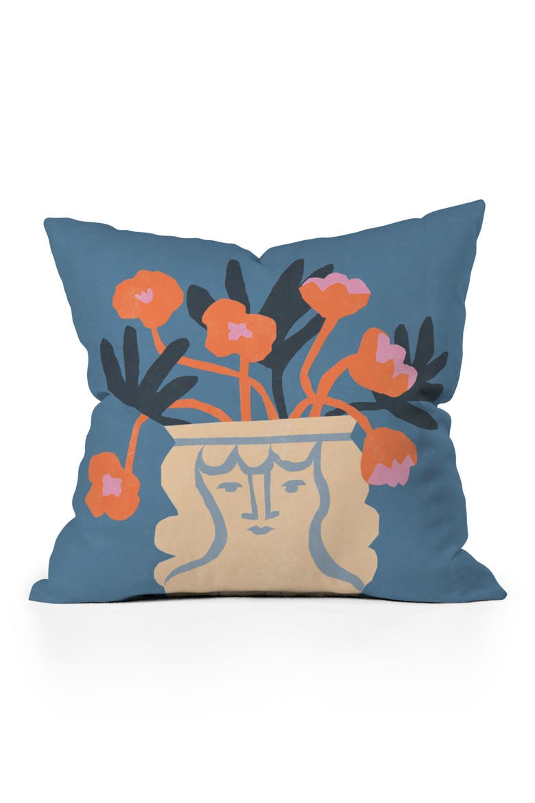 Antique Head Vase Throw Pillow, Main, color, BLUE