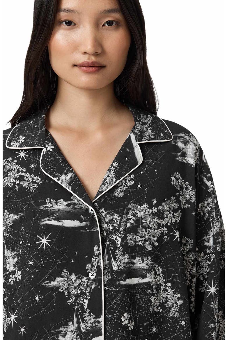 Maude Contrast Piping Pajamas, Alternate, color, MARIA BLACK