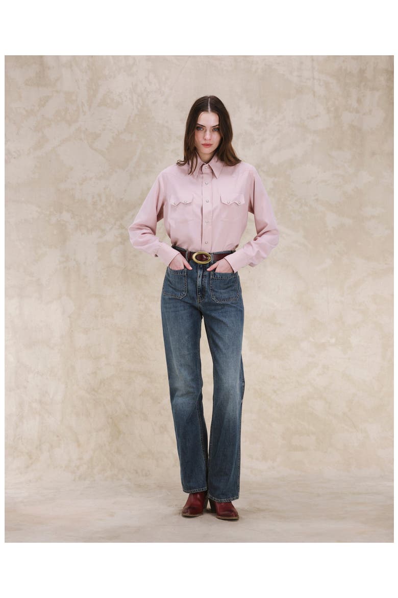 Toledo Silk Texan Shirt, Alternate, color, Pink