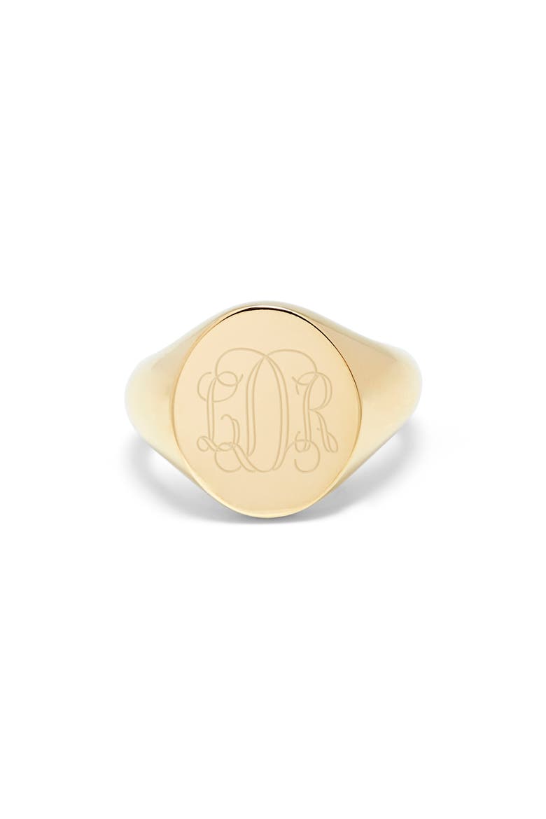 Claire Personalized Monogram Signet Ring, Alternate, color, GOLD