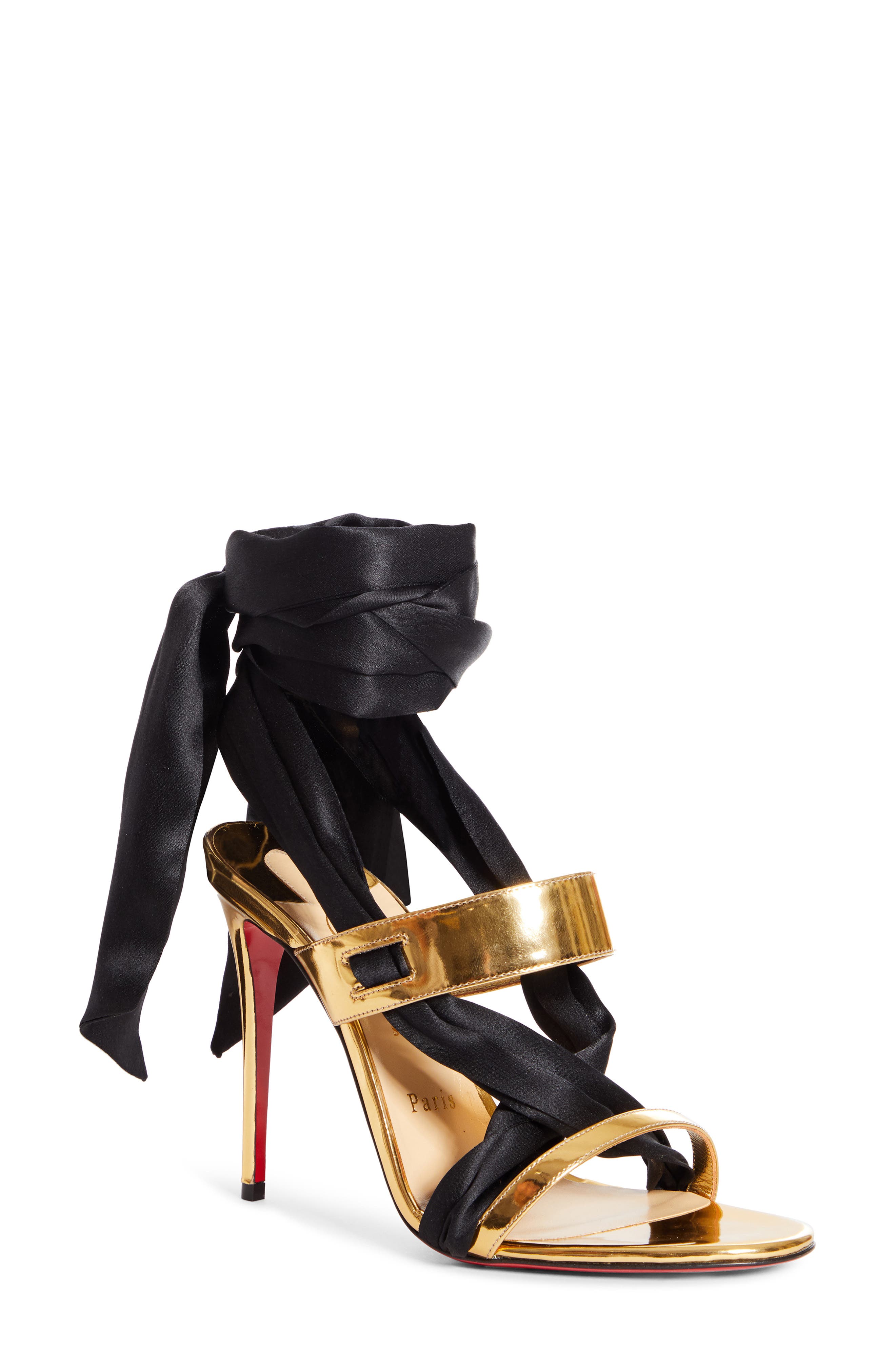 Christian Louboutin Foulard Cheville Tie Up Sandal, Main, color, 
