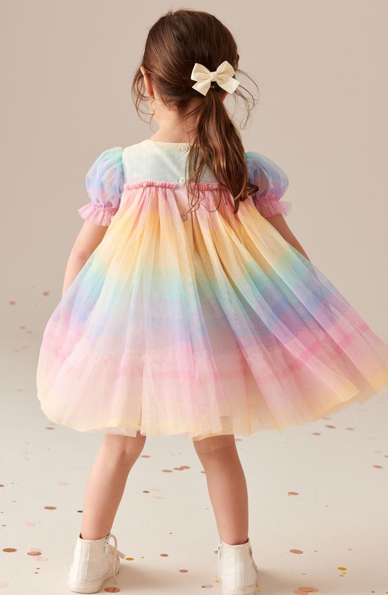 NEXT Kids' Rainbow Mesh Party Dress, Alternate, color,