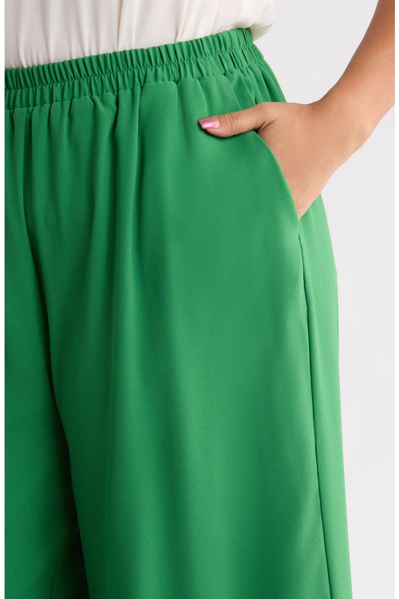 Ryder Ruffle Wide Leg Cotton Knit Pants, Alternate, color, GREEN