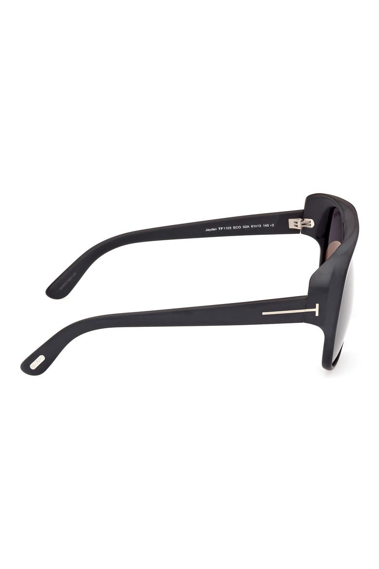 Jayden 61mm Pilot Sunglasses, Alternate, color, BLACK ECO / T LOGO / SMOKE