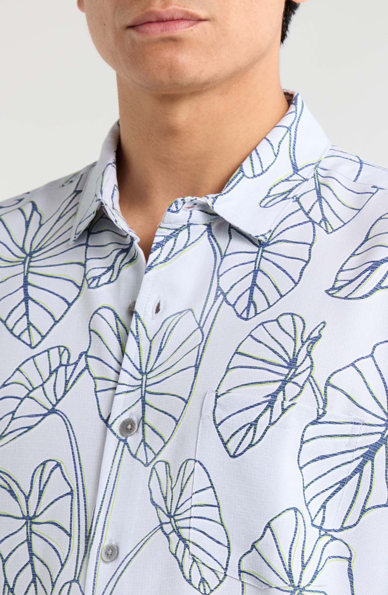 Kahala Lo'I Lines Short Sleeve Shirt, Alternate, color, Light Grey