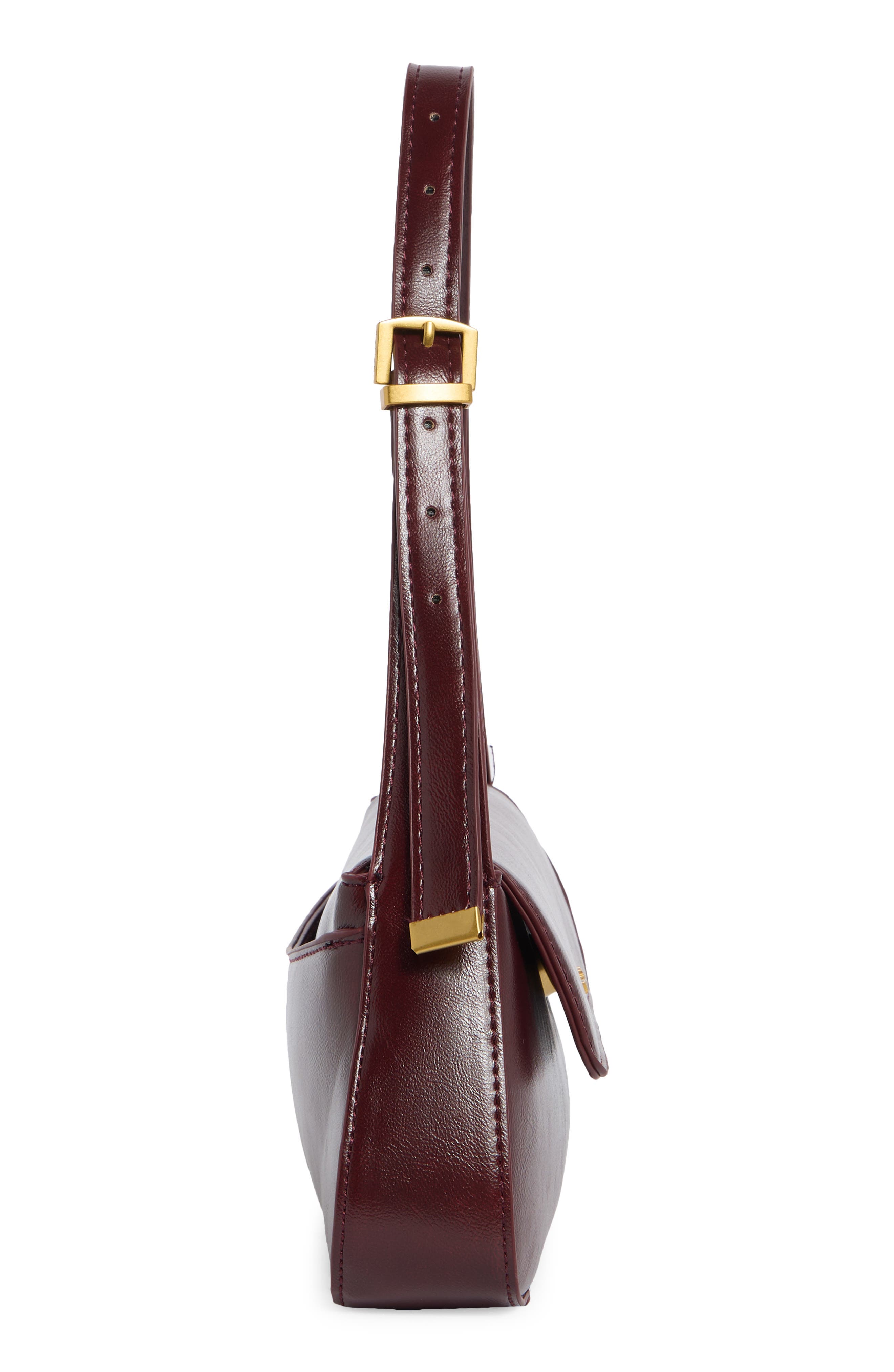 Frankie Faux Leather Flap Shoulder Bag, Alternate, color, SANGRIA