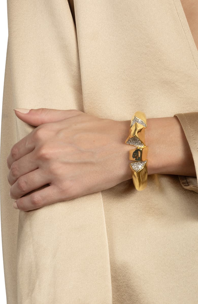 Alexis Bittar Solanales Crystal Pavé Fragment Hinge Cuff Bracelet, Alternate, color, Crystals