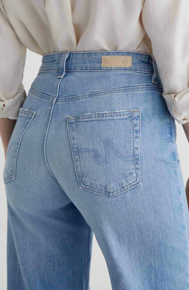 AG Saige High Waist Raw Hem Ankle Wide Leg Jeans, Alternate, color, Dana Point