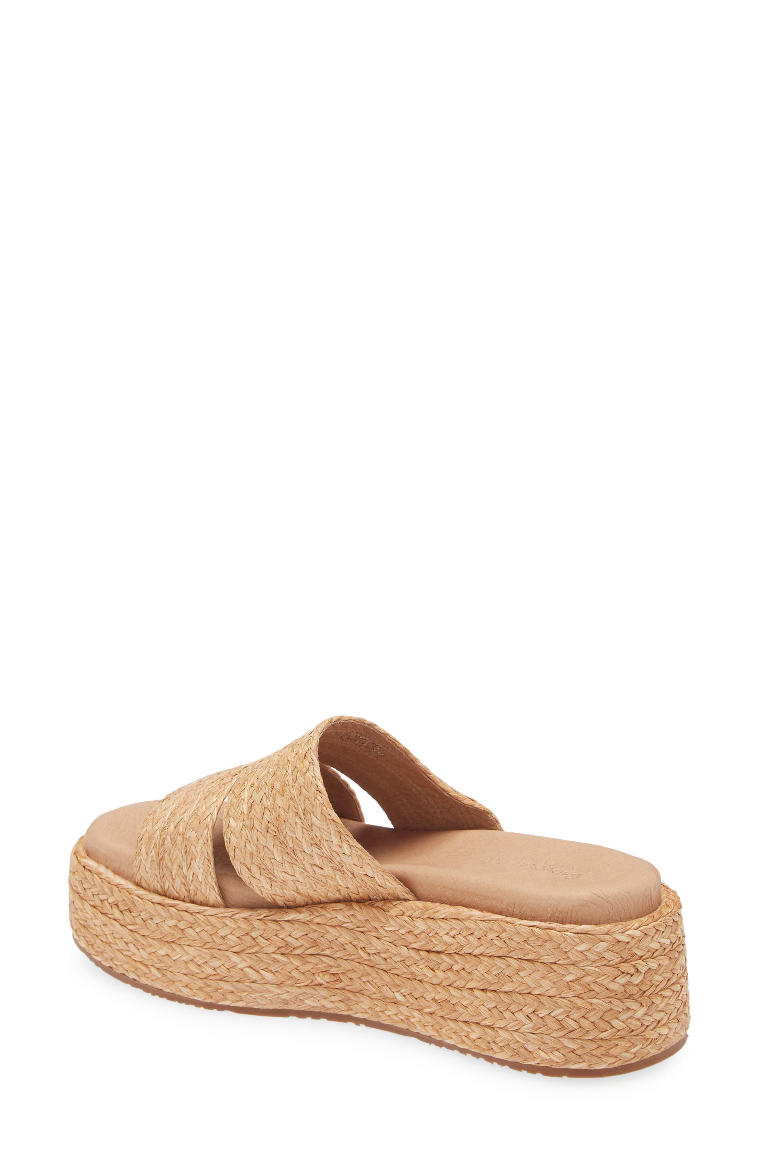 Chocolat Blu Larra Platform Slide Sandal, Alternate, color, Toast Raffia