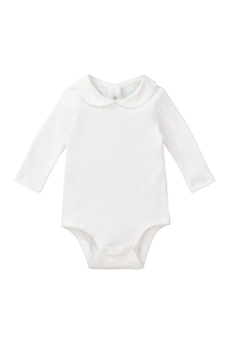Baby Peter Pan Collar Bodysuit, Unisex, Main, color, Soft White