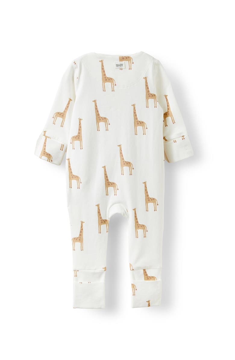 Cotton On Kids The Billie Long Sleeve Zip Romper, Alternate, color, Vanilla Gerry Giraffe