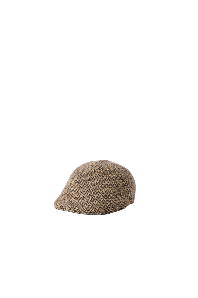 Dazzling & sparkling virgin wool chevron flat hat, Alternate, color, Light Brown