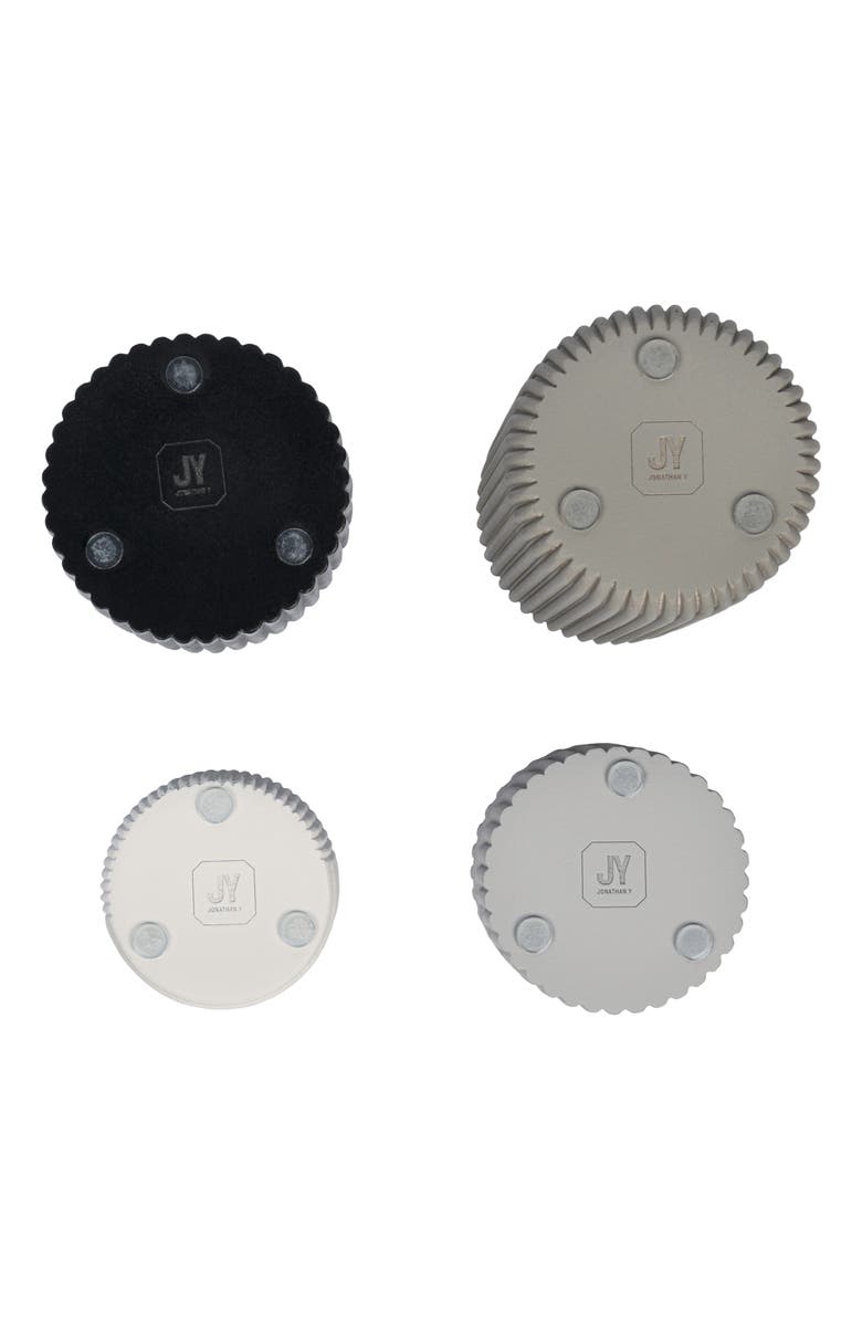 JONATHAN Y Noa Modern Minimalist Handmade Concrete Fluted Cylinder Planter Set, Alternate, color, Dark Gray