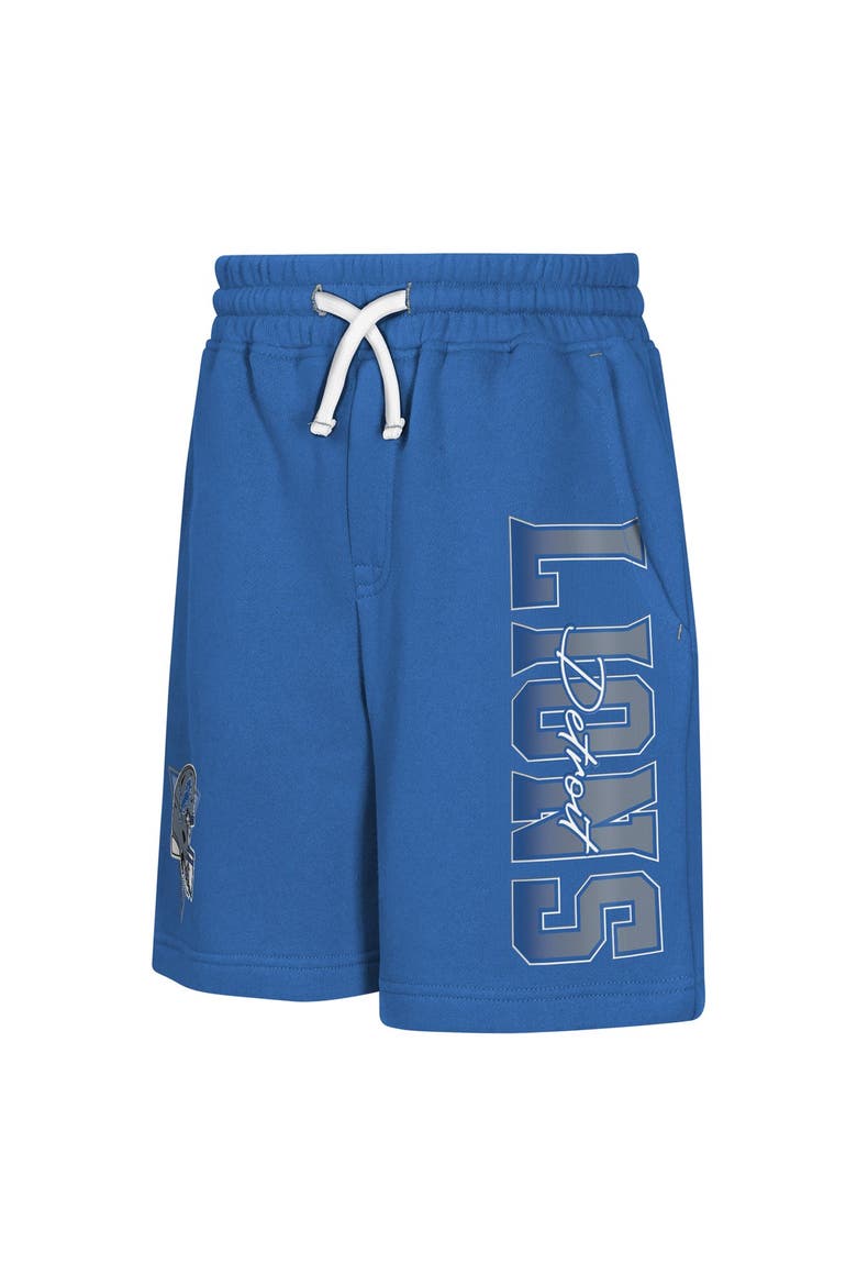 Youth Outerstuff  Blue Detroit Lions Audible Fleece Shorts, Main, color, Blue