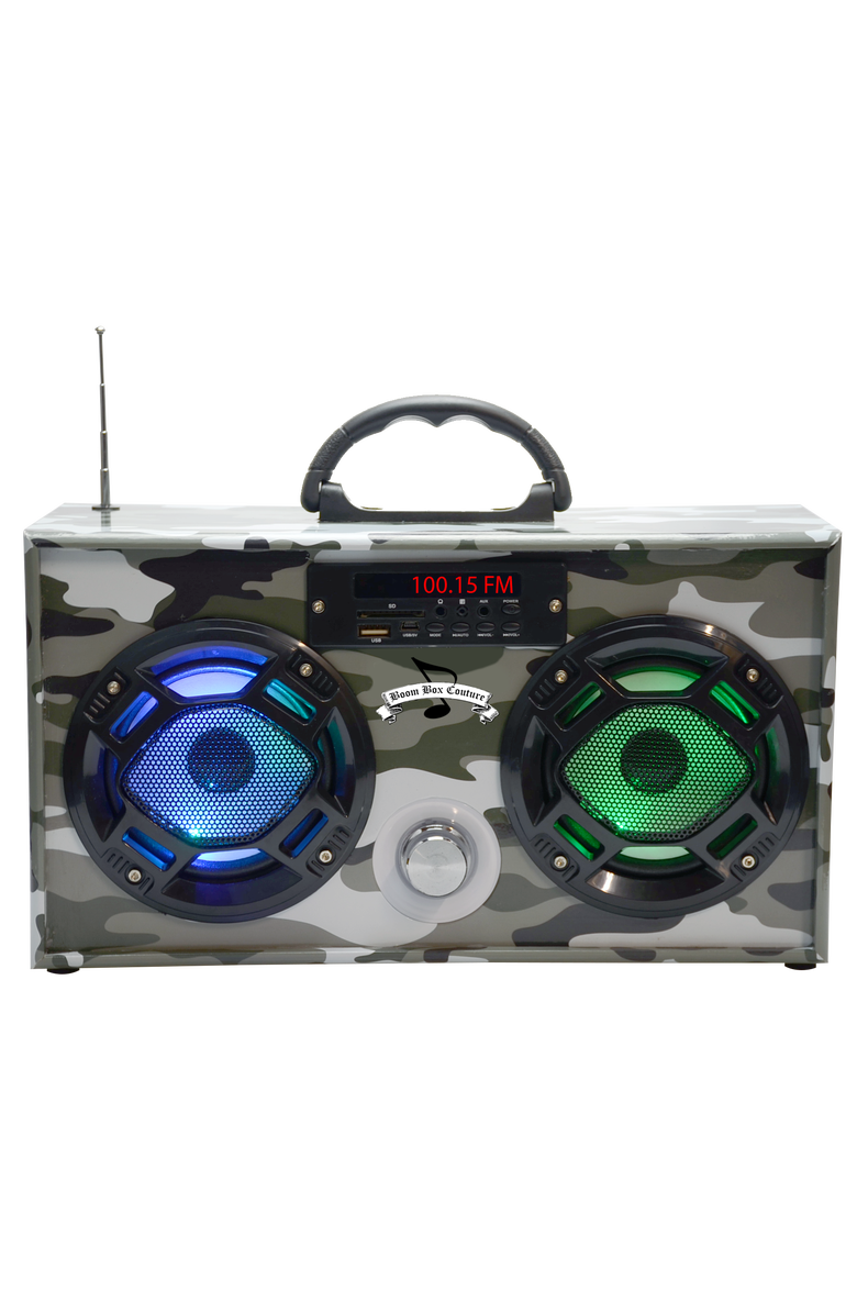 TREND TECH Boombox Bluetooth Speaker, Main, color, Green Camo