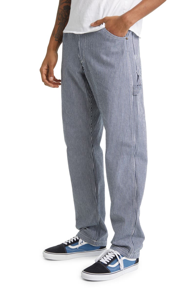 Dickies Garyville Hickory Stripe Straight Leg Carpenter Pants, Alternate, color, 