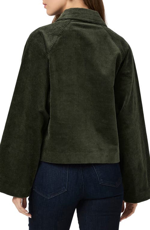 Paige Tylee Boxy Corduroy Jacket In Dark Fern Green
