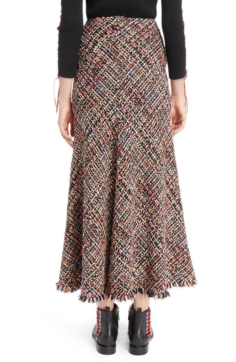 McQueen Alexander McQueen Wishing Tree Tweed Skirt, Alternate, color, 