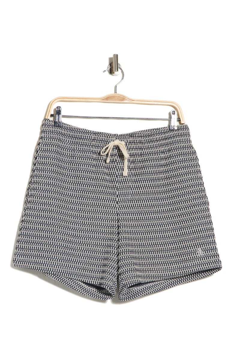 Crochet Stitch Drawstring Shorts, Alternate, color, DARK SAPPHIRE