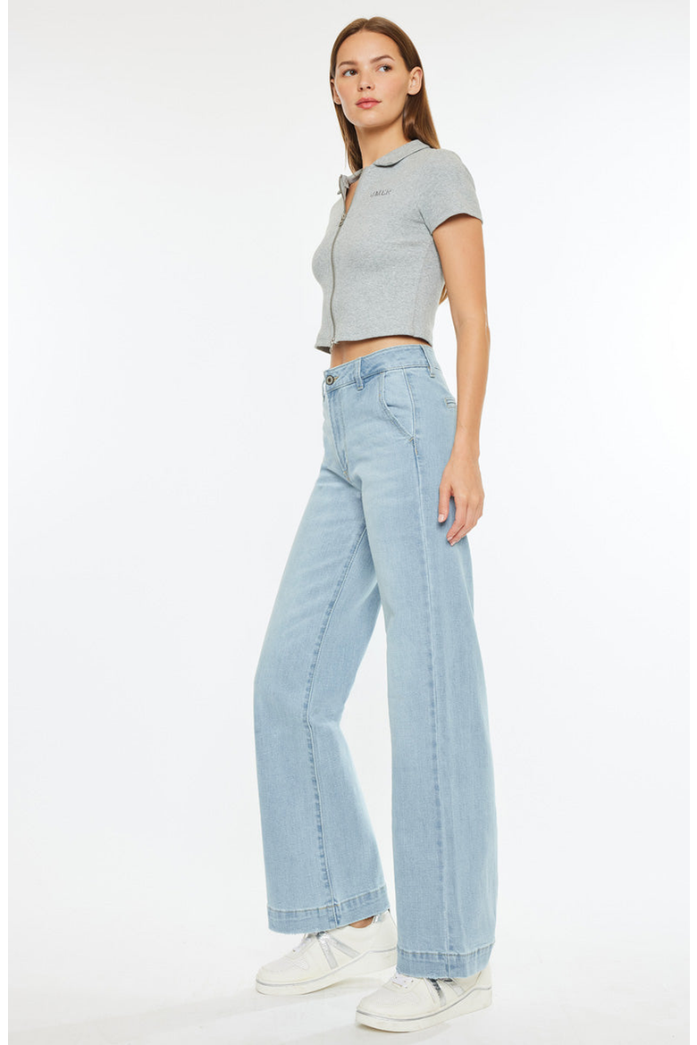 Celine Ultra High Rise Wide Leg Jeans, Alternate, color, Light Wash