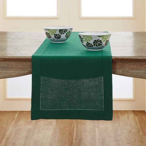 Linen Table Runner - Classic Hemstitch