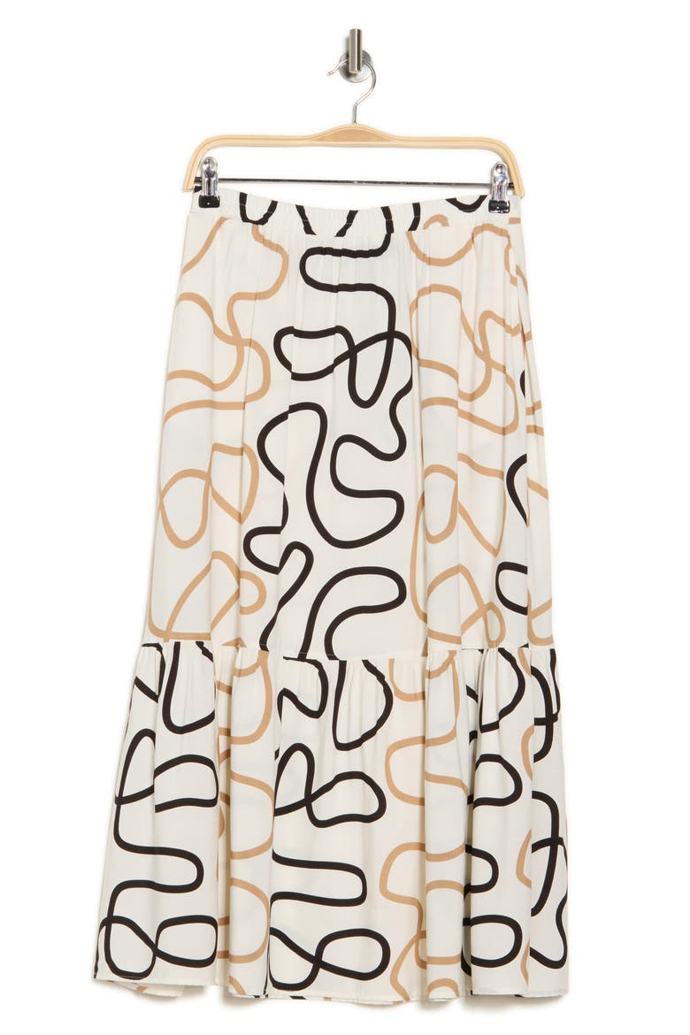 Tiered Pull-On Midi Skirt, Alternate, color, MARSHMALLOW ROPE