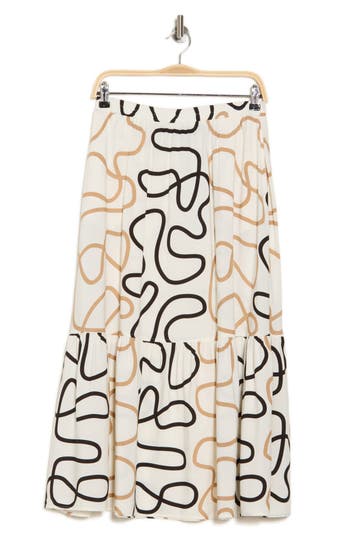 Shop Ellen Tracy Tiered Pull-on Midi Skirt In Marshmallow Rope