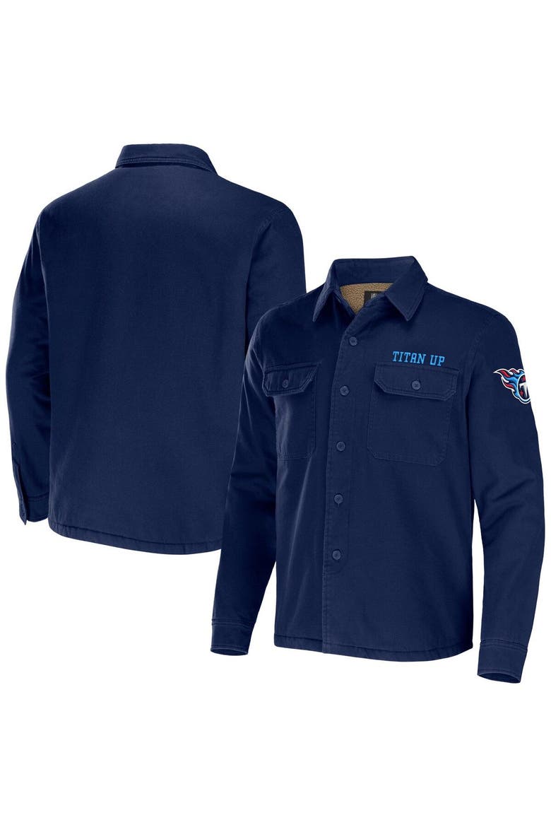 Men's NFL x Darius Rucker Collection by Fanatics Navy Tennessee Titans Canvas Button-Up Shirt Jacket, Main, color, Navy