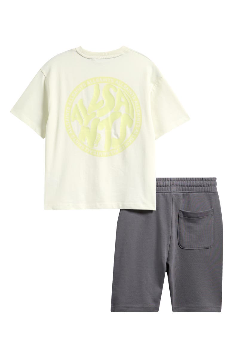 smALLSAINTS by ALLSAINTS Kids' Distortion Graphic T-Shirt & Drawstring Shorts Set, Alternate, color, White