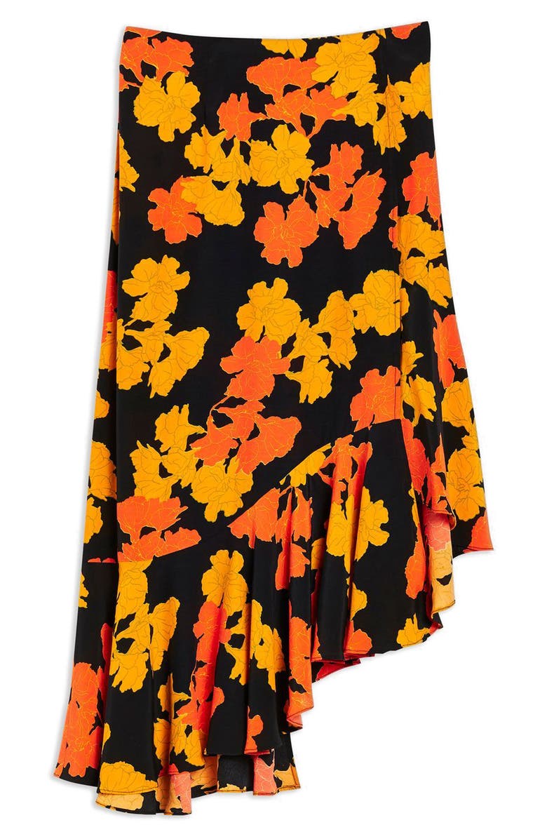 Topshop Printed Midi Skirt, Alternate, color, 