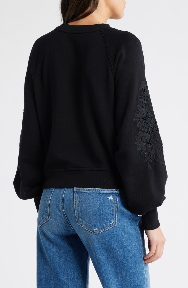 PAIGE Yolanthe Embroidered Detail Cotton Sweatshirt, Alternate, color, 