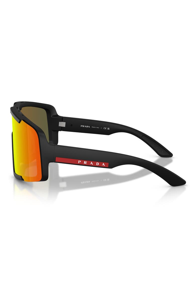 144mm Shield Sunglasses, Alternate, color, MATTE BLACK / BROWN TANGERINE