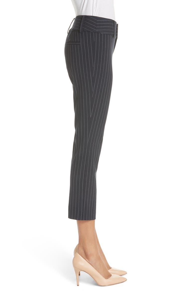 Stacey Slim Pinstripe Ankle Pants, Alternate, color, NAVY/ WHITE