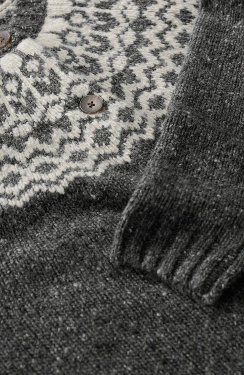 Seasalt Cornwall Port Kinnis Fair Isle Merino Wool Blend Cardigan In Black