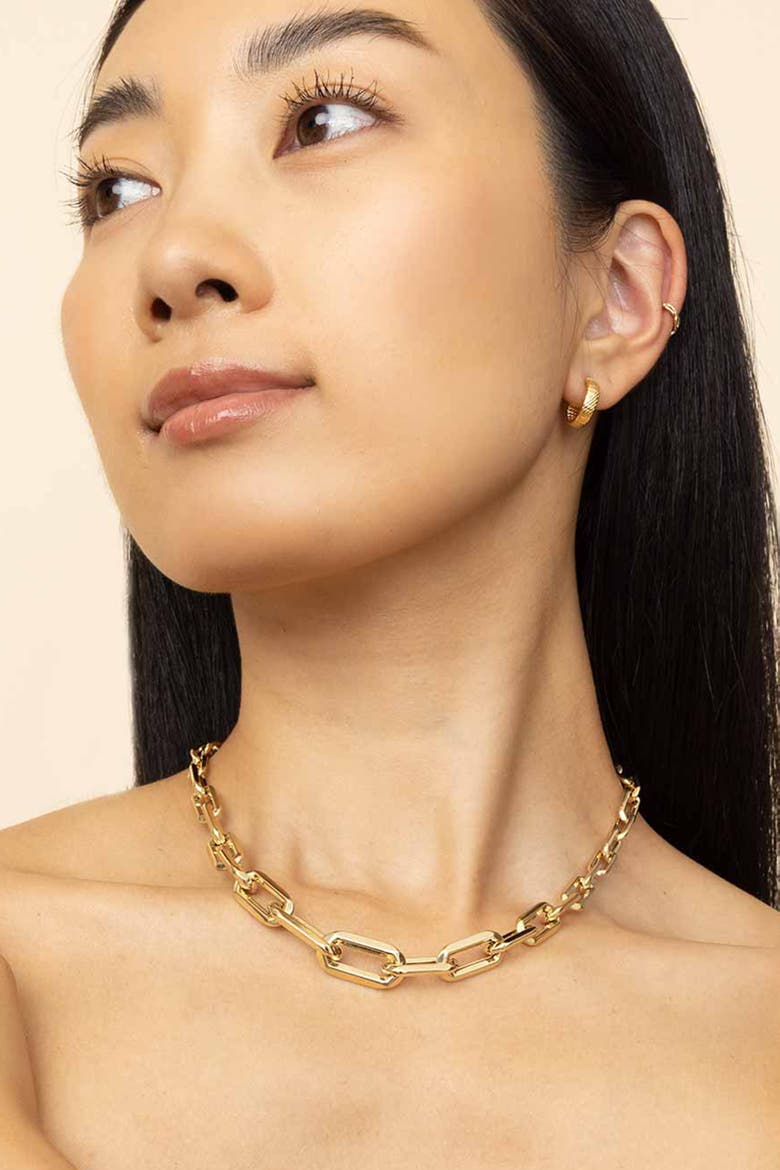 14K Yellow Gold Venice Link Ear Cuff, Alternate, color, Yellow Gold