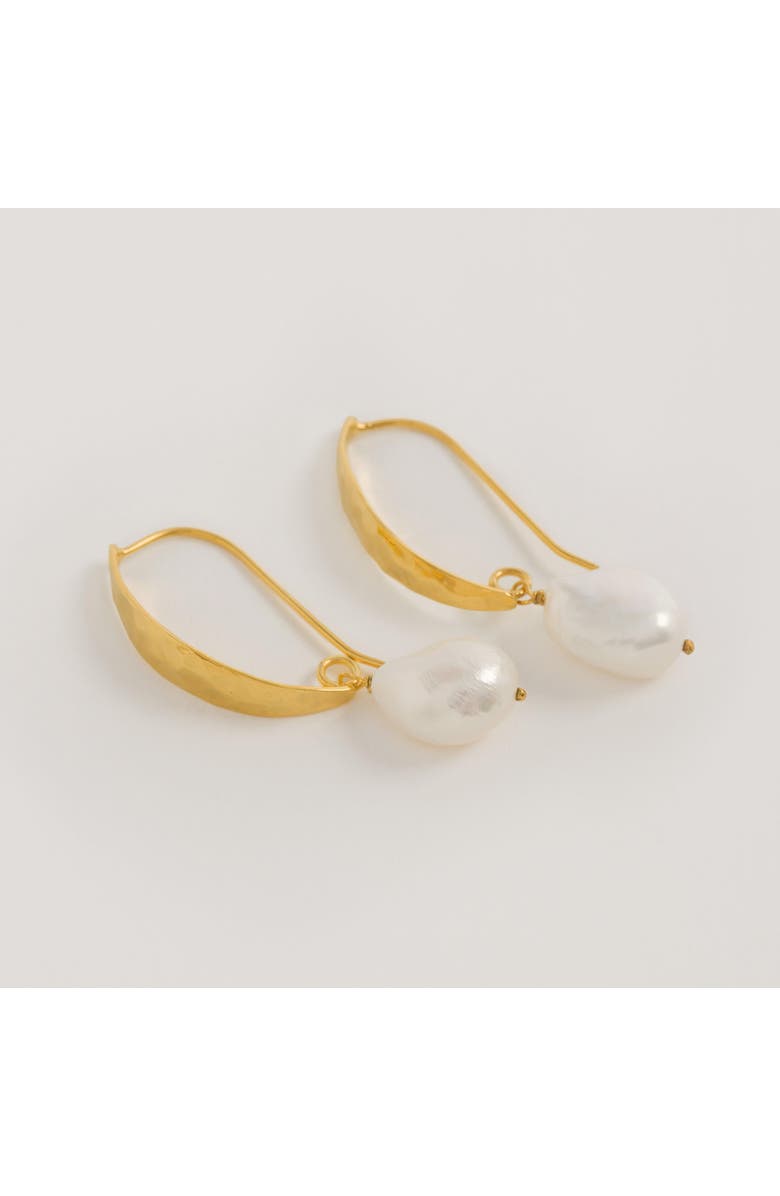 Freya Rose Hammered Gold Baroque Pearl Earrings, Main, color,