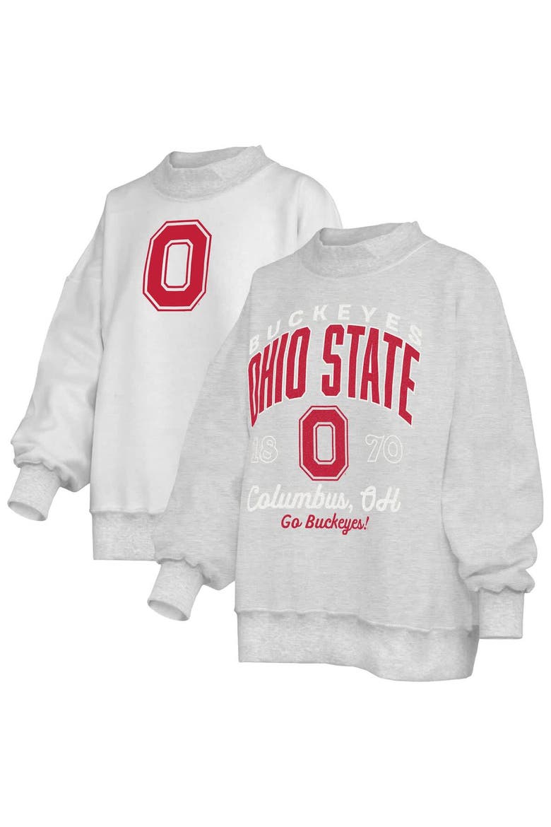 Women's Pressbox  Heather Gray Ohio State Buckeyes Reversible Sweatshirt, Main, color, Heather Gray