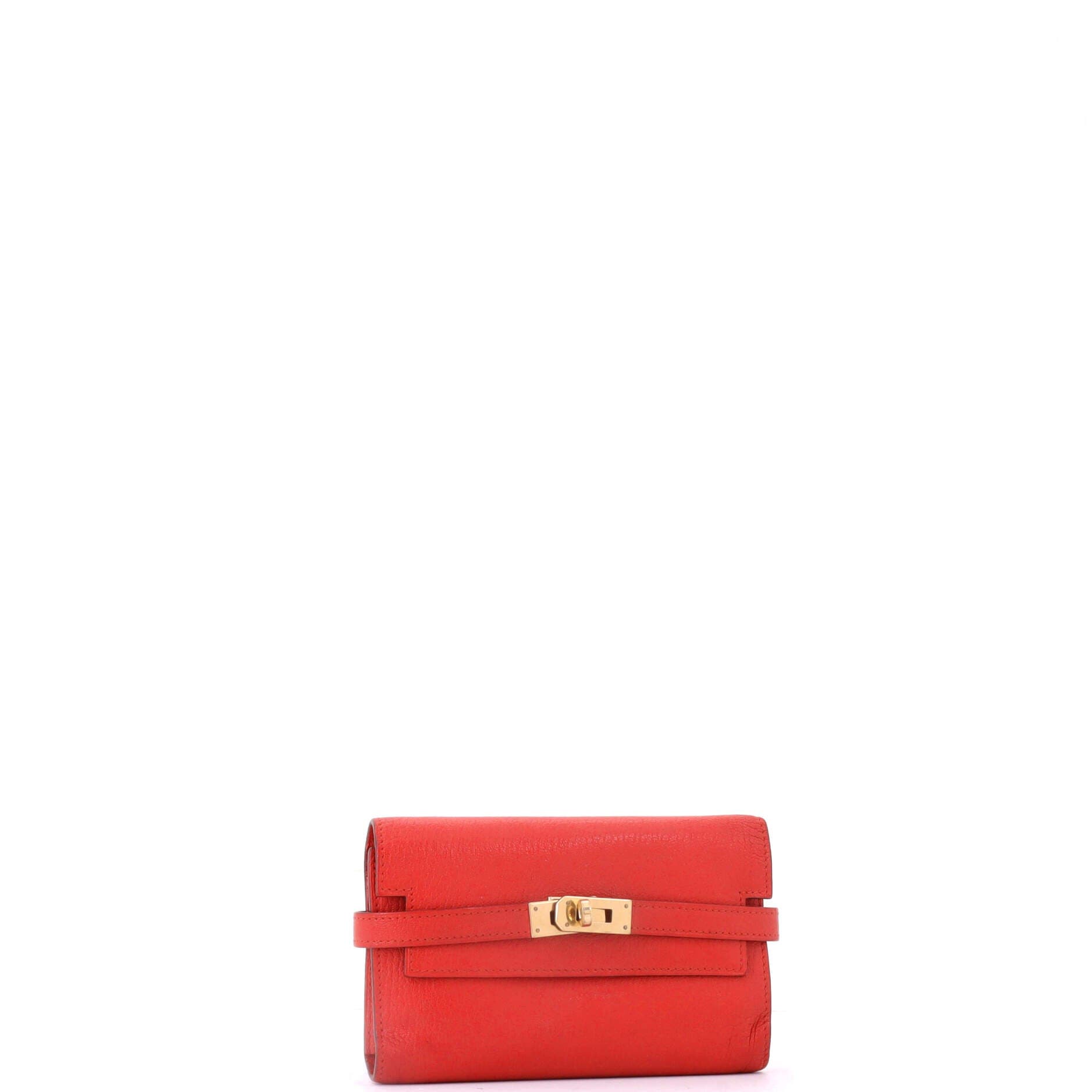 Kelly Trifold Wallet Chevre Mysore Medium, Alternate, color, Red