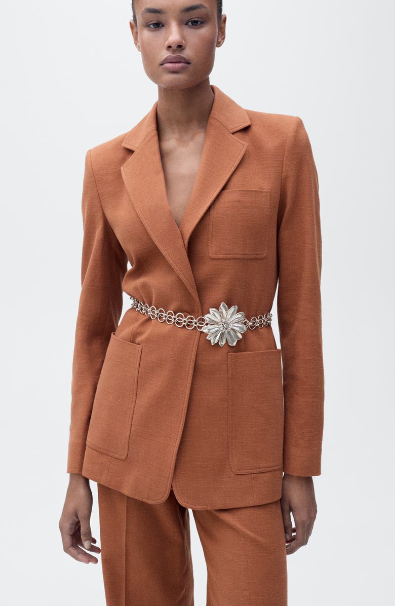 MANGO Stretch Cotton & Linen Suit Pants, Alternate, color, 