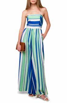 FLYING TOMATO Stripe Strapless Jumpsuit