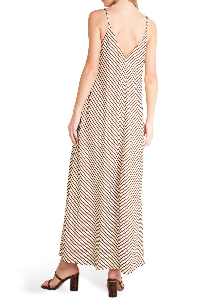 FREEMARKET Pinstripe Midi Dress, Alternate, color, Brown Multi