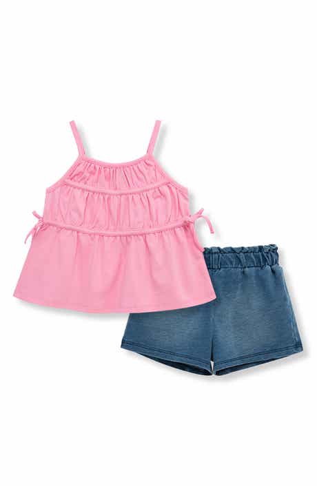 Habitual Kids Cotton Jersey Tank & Knit Denim Short Set